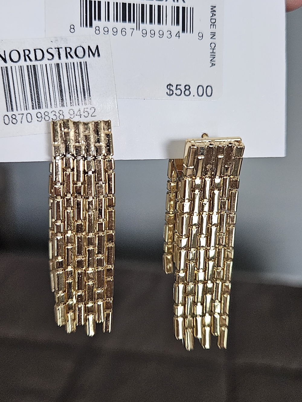 BaubleBar Gold-Tone Linked Fringe Drop Earrings